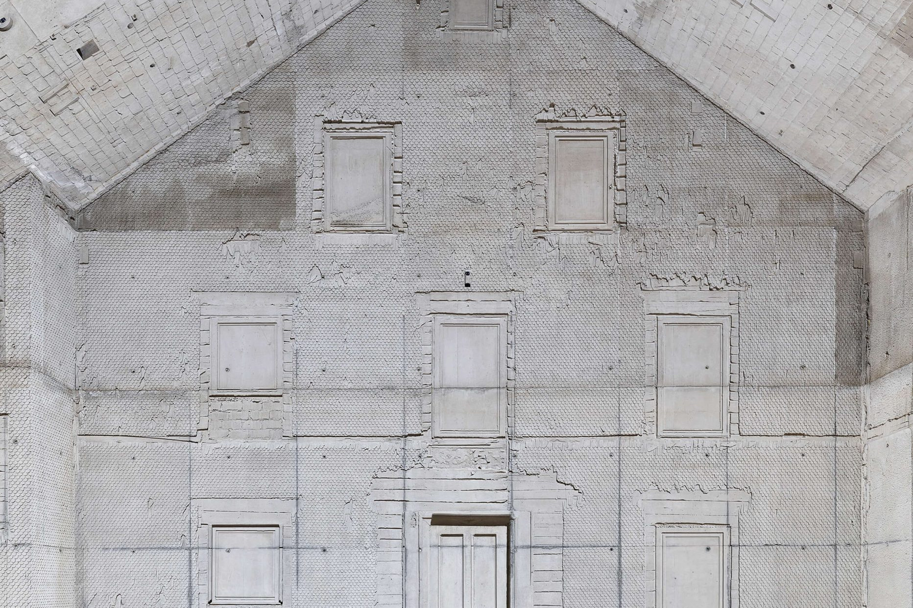 innenraum des Siedlehauses der eine Außenfassade eines Hauses zeigt